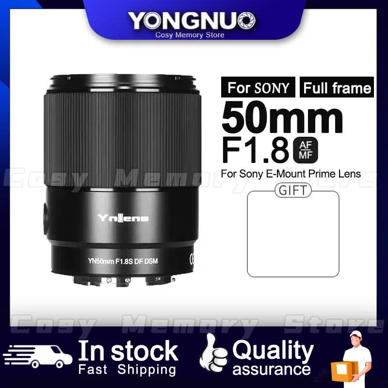 

YONGNUO 50mm F1.8S DF DSM Full Frame Camera Lens for Sony E-Mount A6300 A6400 A6500 NEX7 APS-C Auto Focus AF/MF