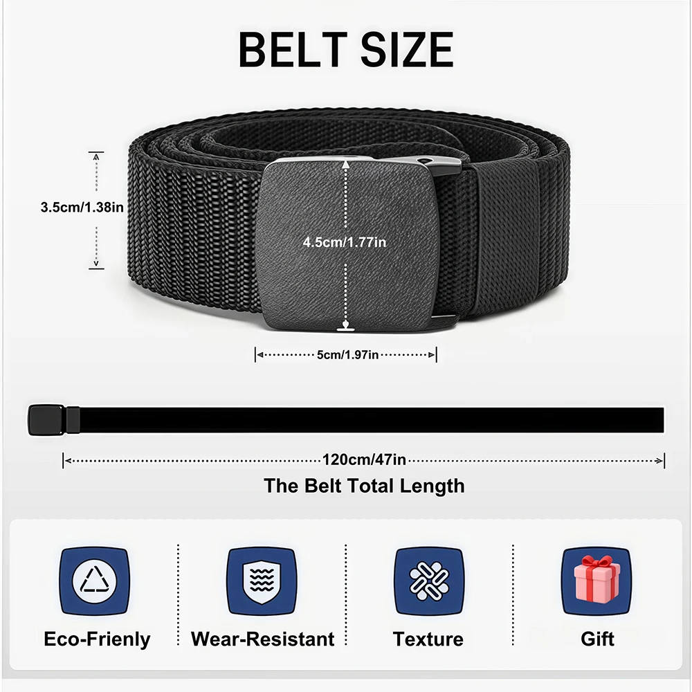 Men's Adjustable Tactical Canvas Belt with Buckle