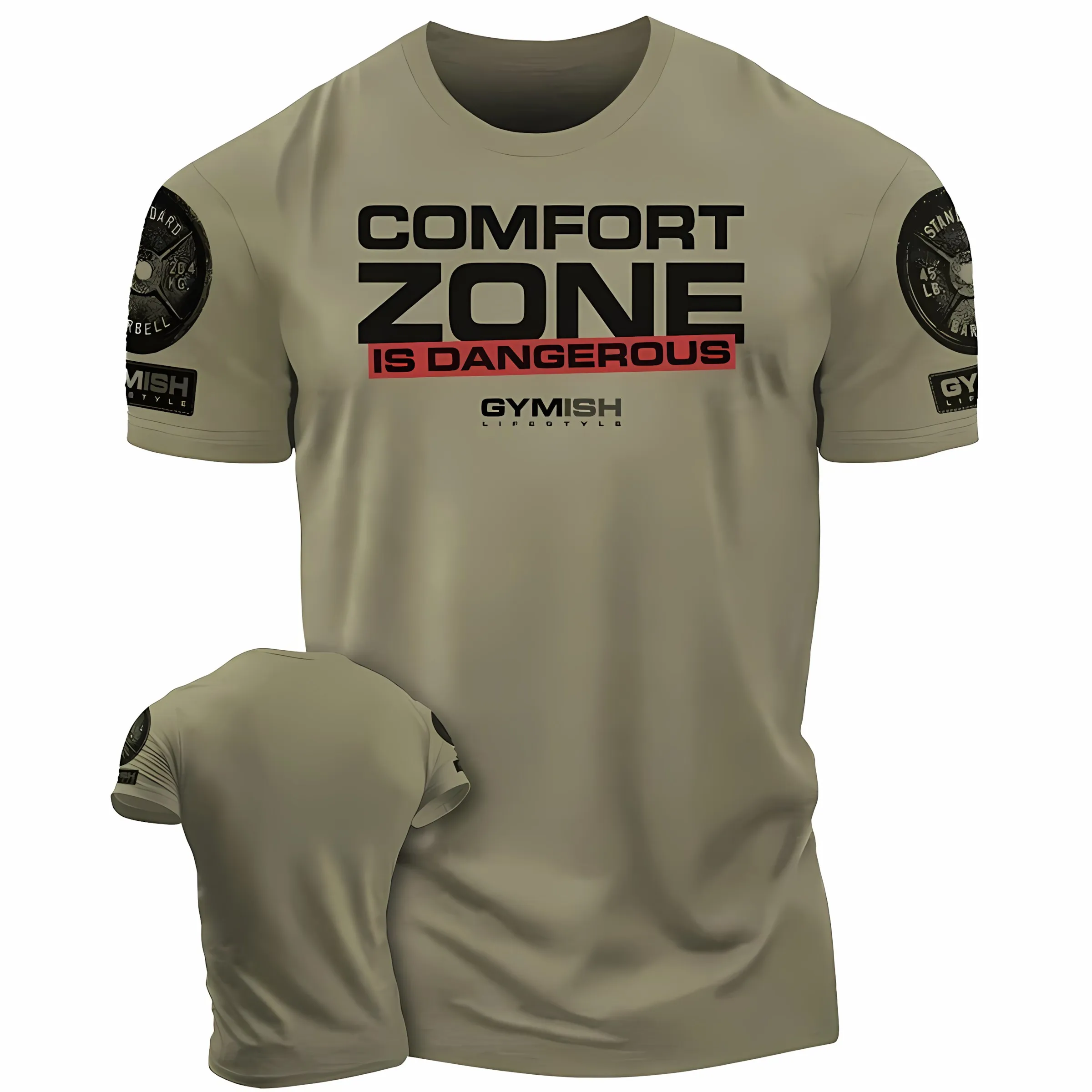 2025 Summer New Sports Fitness Casual and Fashionable 3D Letter Printed Breathable and Comfortable Men's T-Shirt