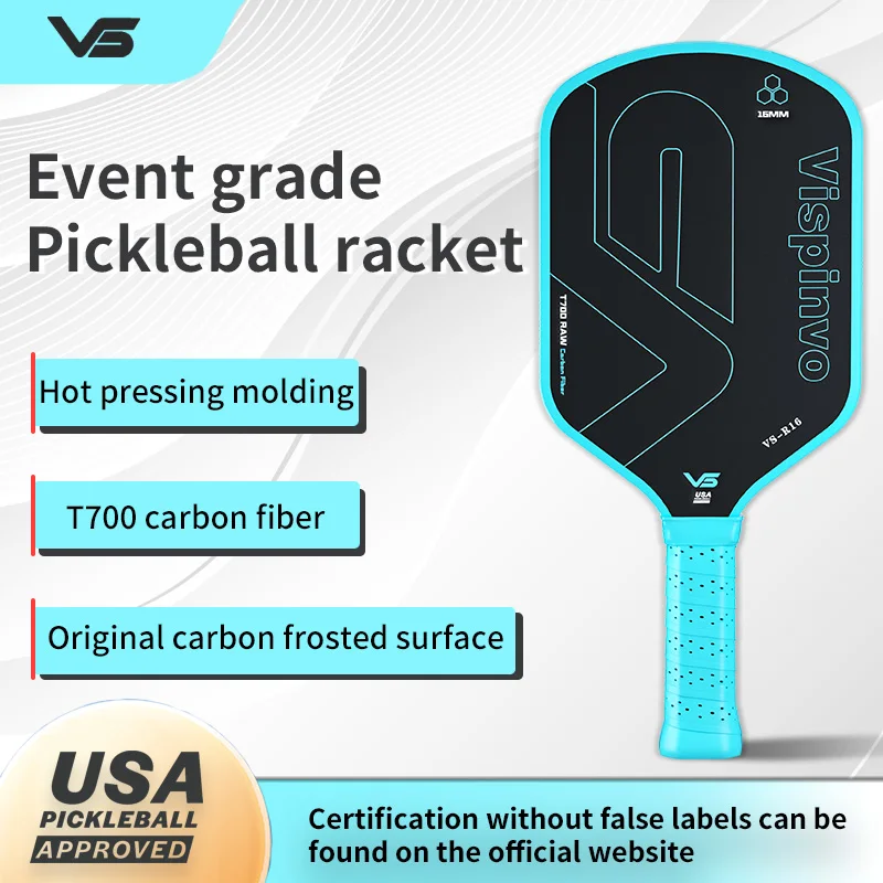 T700 Carbon Fiber Hot Pressed Pickleball Paddle | USAPA Approved Competitive | PP Honeycomb Core Premium Lightweight Elasticity!