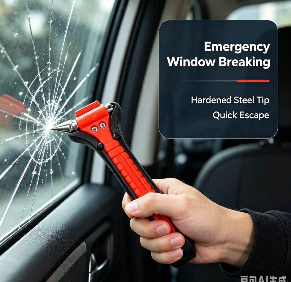 1/2PCS Survival Safety Hammer Camping Driving Car Seat Belt Cutter 2-in-1 Emergency Break Window Glass Punch Life Rescue Tools