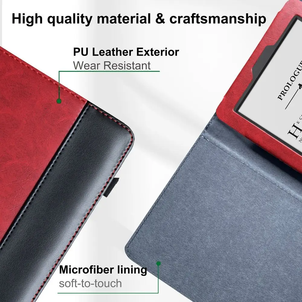 جراب واقٍ من الجلد الصناعي ، غلاف قلاب مضاد للخدش ، نحيف للغاية ، إغلاق مغناطيسي ، قارئ إلكتروني ، لمسة أوقد ، D01200 #6