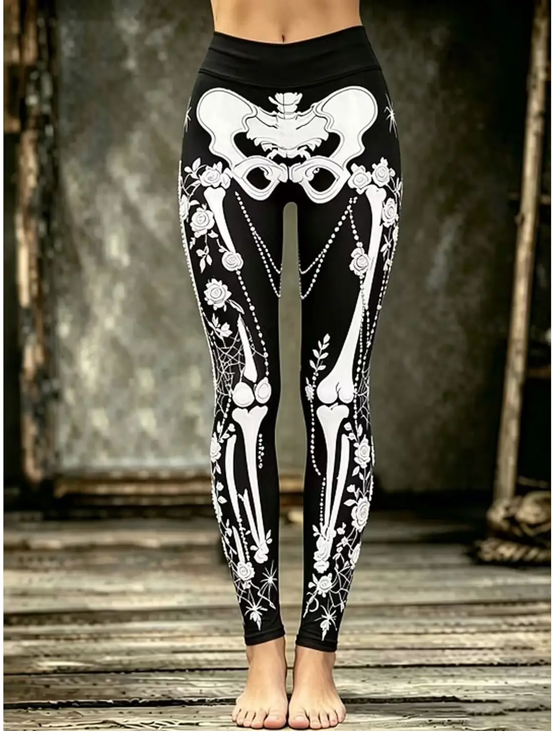 Halloween skull pattern Women's Leggings  3D Printed Outdoor Trousers New Pumpkin Head Fall Winter Festival Streetwear