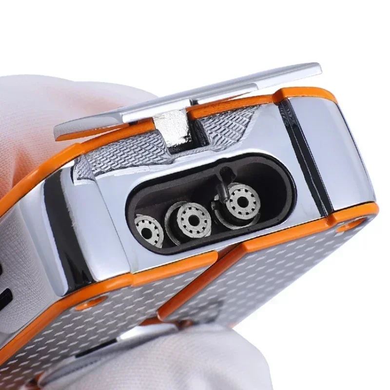 

Black Yellow Cigar Lighter Metal Windproof Triple Flame Jet Butane Lighter with Cigar Knife Cigar Accessories Men Gift With Box