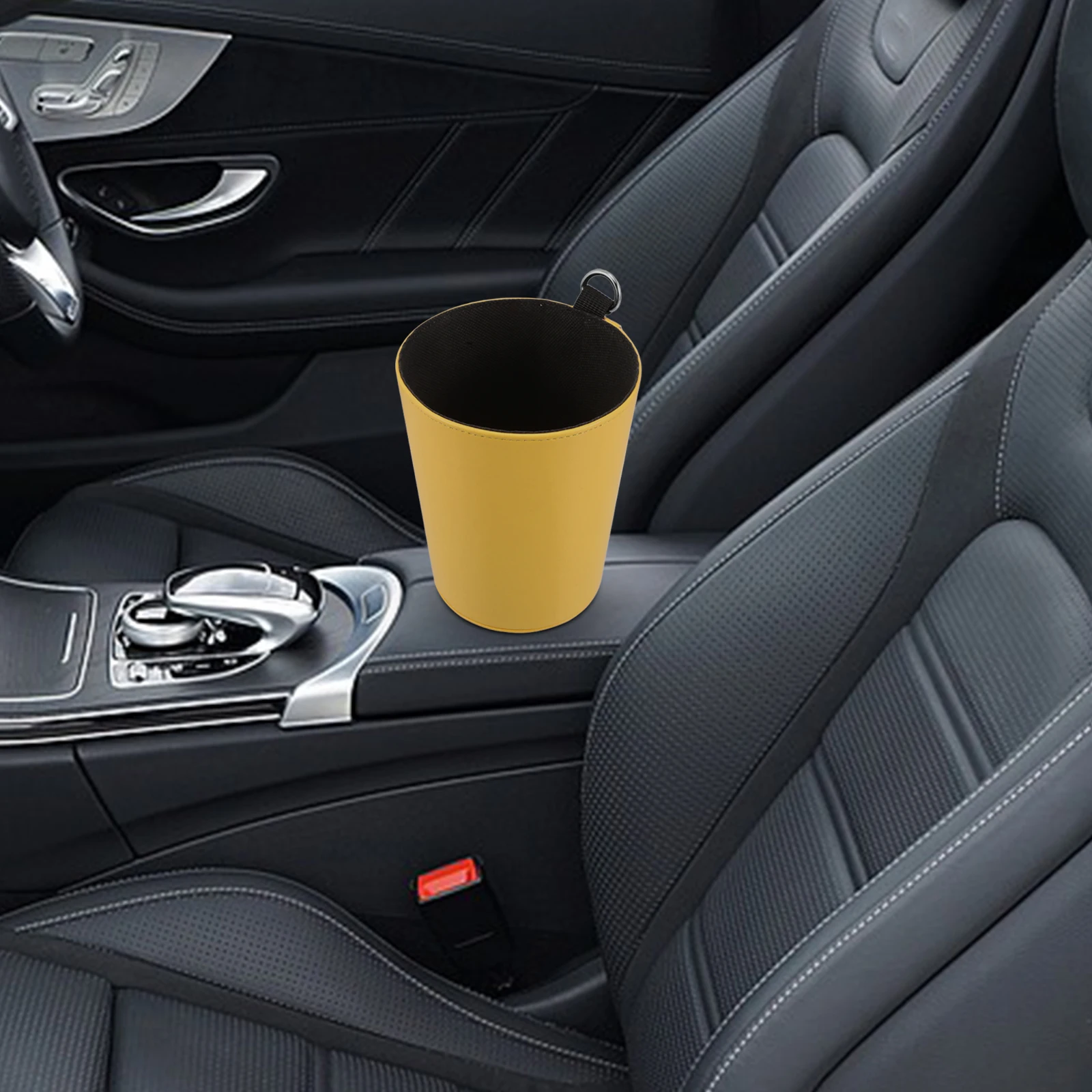 

Car Trash Can Storage Small Container Mounted Rubbish Bucket Portable Vehicle SUV Truck Accessory Garbage Bin Fine Materials PP