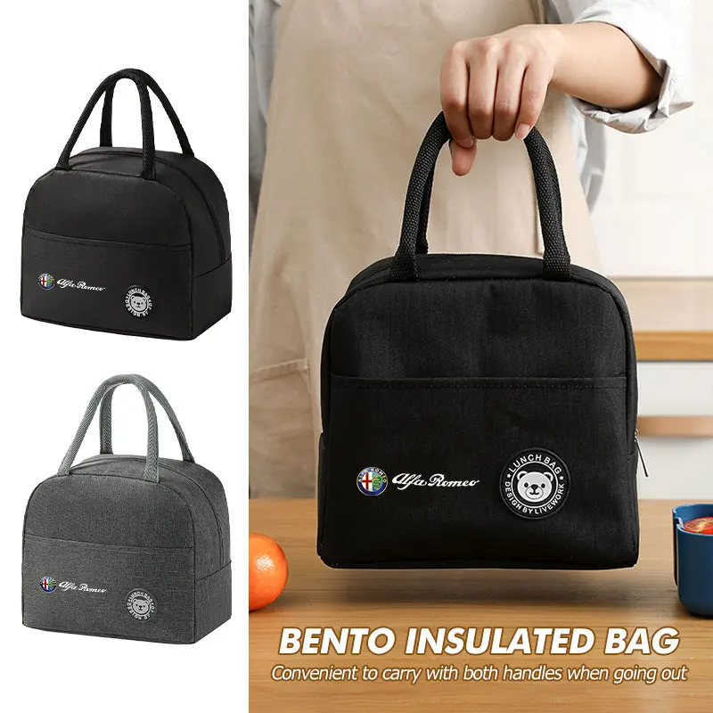 Bolsa Bento de gran capacidad con aislamiento para coche, bolso térmico para Alfa Romeo 159 Giulietta Giulia 147 Mito 156 159 166 GT
