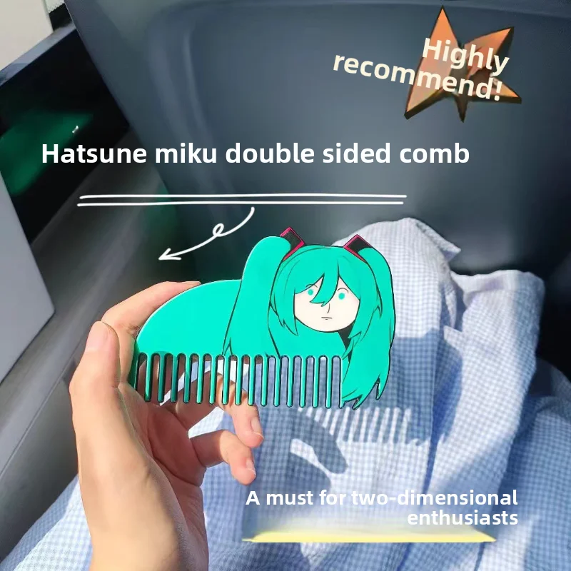 Hatsune Miku doppelseitiger Haarkamm Kunststoff Cartoon Anime Lustiger Ausdruck Pack Kamm Modell Spielzeug Cosplay Requisiten Kreativität Geschenke