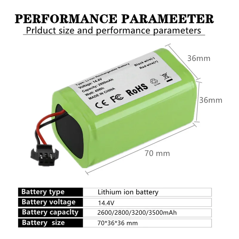 Новый литий-ионный аккумулятор 14,4 В, 2600 мАч для Conga Excellence 950, 990, 1090, 1790, 1990 Deebot N79S, N79, DN622, Eufy Robovac 11S, 12, X500