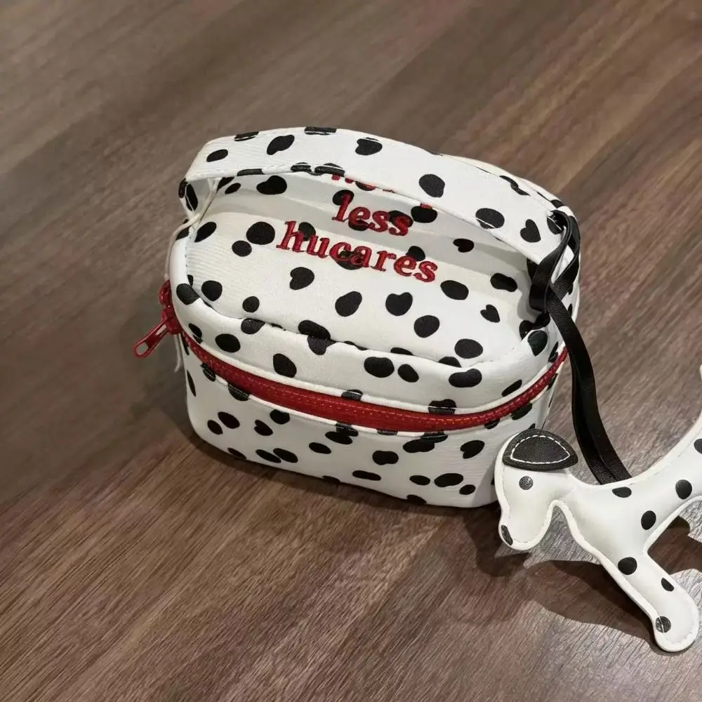 Multi-functional Polka Dot Makeup Bag Handheld Zipper Design Zipper Organizer Handbag Women Girls