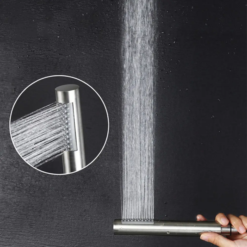Stainless Steel Rainfall Shower Head Handheld Sprayer Bathroom High Pressure Water Saving Round Nozzle For For Zhuoding Unit