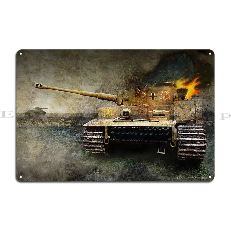 Tiger Tank Faces T 34 Eastern Front Metal Sign Personalized Party Plates Rusty Kitchen Customized Tin Sign Poster