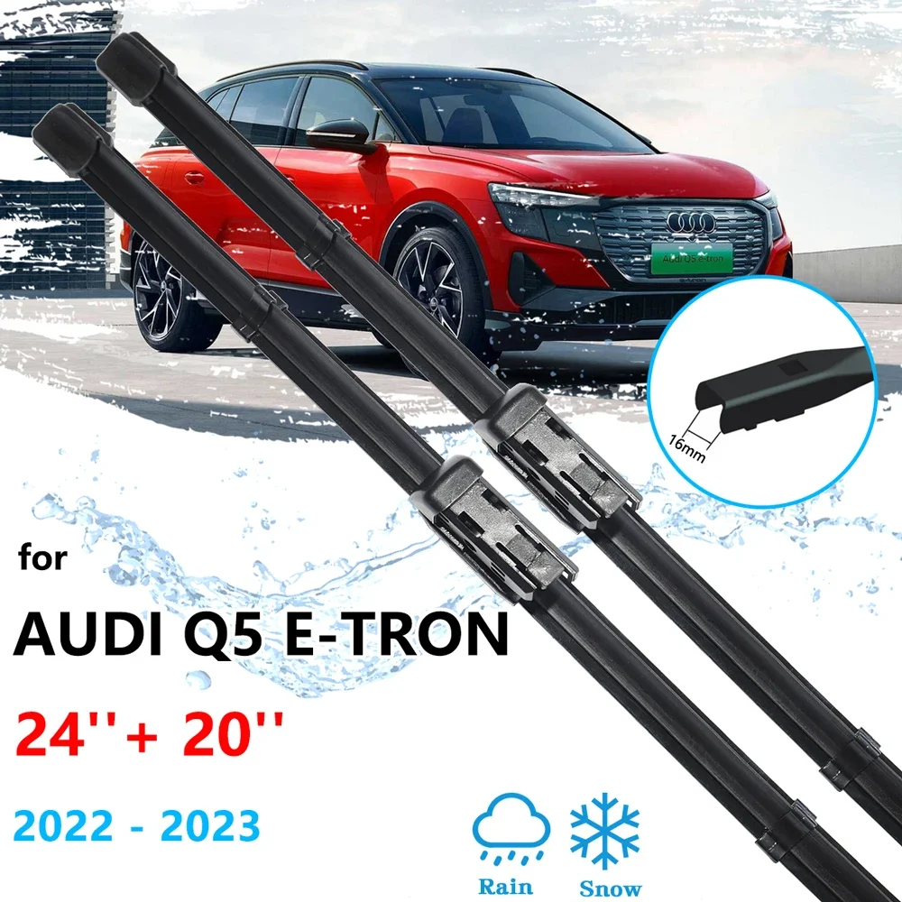 For Audi Q5 E-tron 2022 2023 Rubber Strip Refill Wiper Blades Brushes Windshield Windscreen Cleaning Replacement Car Accessory