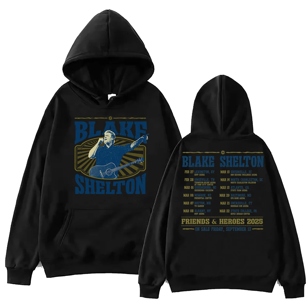 2025 Blake Shelton Friends Heroes 2025 Tour Hoodie Men's clothing Harajuku Pullover Tops new in hoodies & sweatshirts Fans Gift