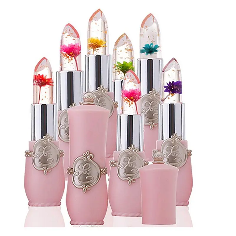 Beauty Bright Flower Crystal Jelly Lipstick Magic Temperature Change Color Lip Balm Makeup red