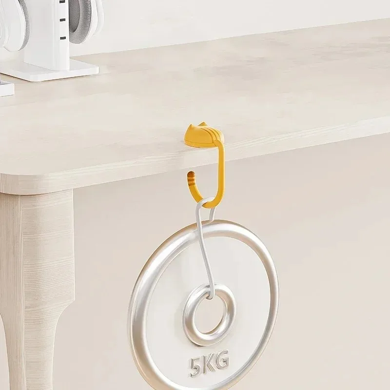 Colgador de bolsa de gatos Kawaii, ganchos ajustables para bolsa, soporte para bolso lateral de mesa, soporte de almacenamiento para bolsa de viaje, organizadores de escritorio para el hogar y la Oficina