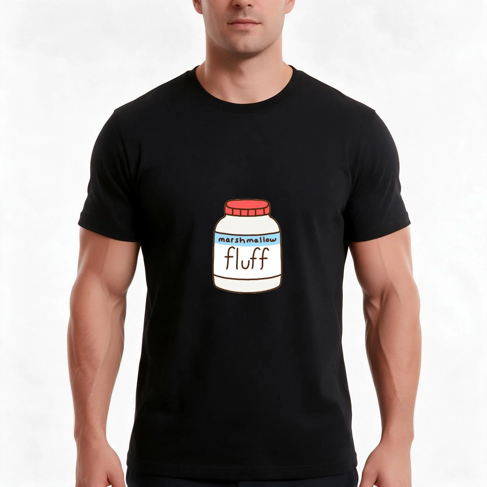 cute marshmallow fluff T-Shirt, Summer Casual Cotton Tee, Oversized Streetwear Tops, Vintage Graphic Print, Unisex Men Women