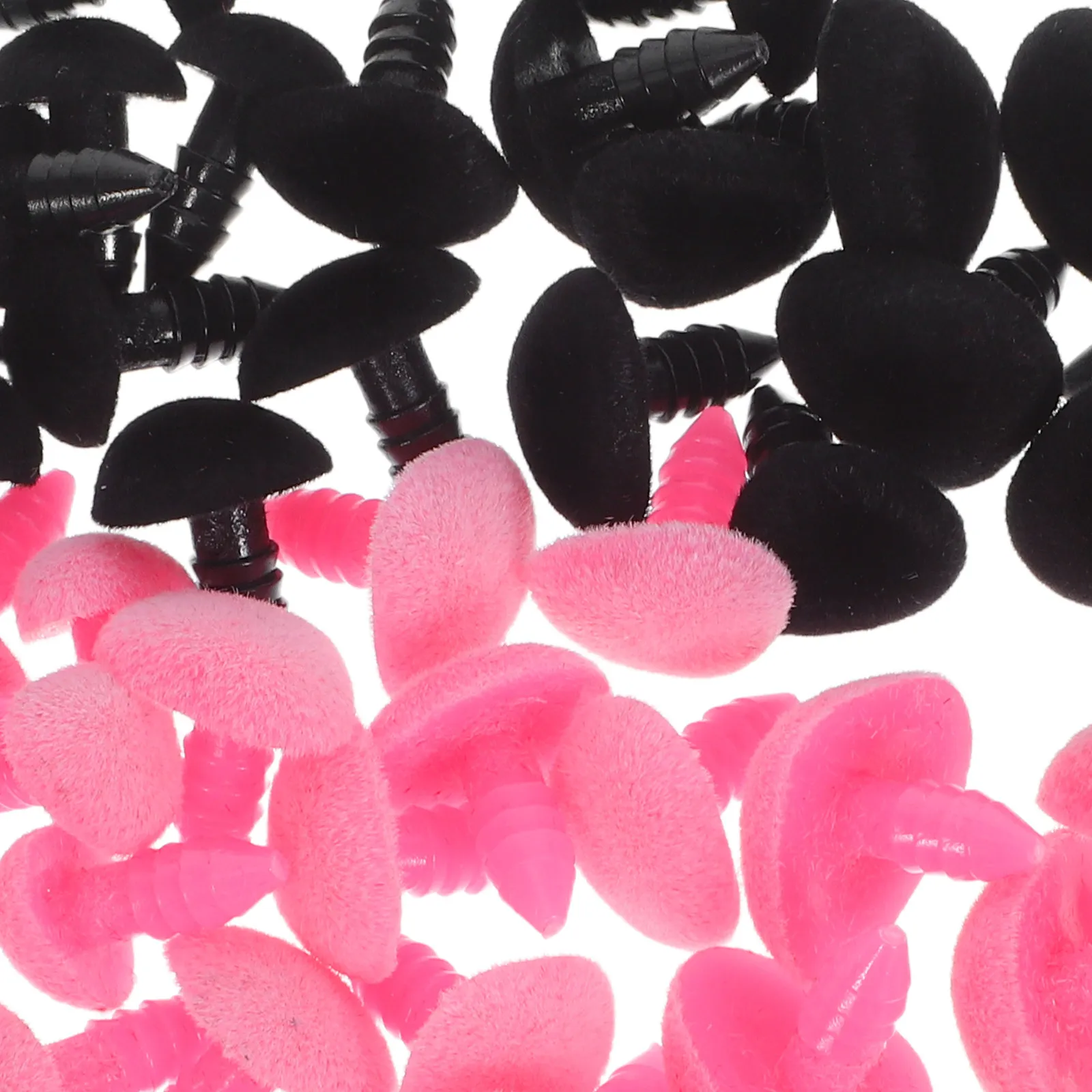 60pcs Plastic Flocking Safety Noses Triangle Shape for Stuffed Animals, Crochet Puppets & Handmade Crafts