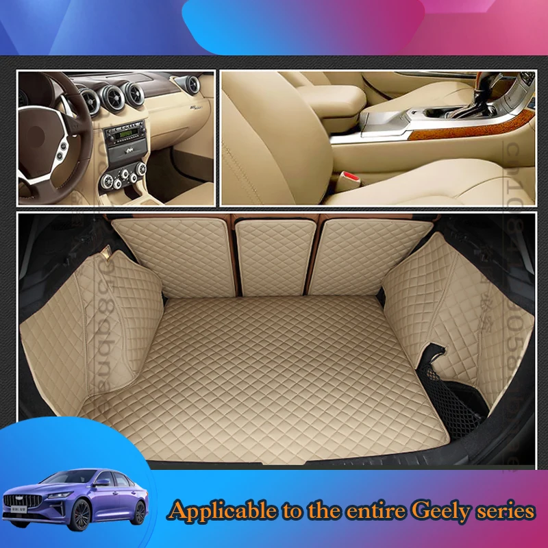 WZBWZX Custom Leather Full Coverage Car Trunk Mat For Geely All Models Emgrand EC7 X7 FE1 Automobiles Styling Auto Accessories