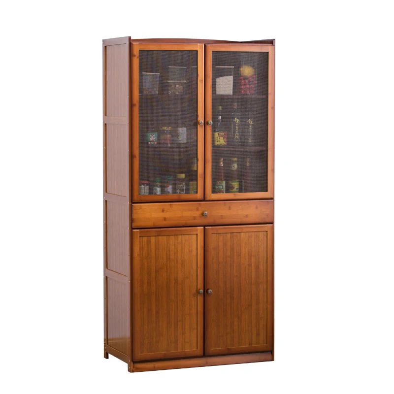 

Simple bowl cabinet kitchen old-fashioned small cupboard breathable household dining side cabinet economical tea cabinet Nanzhu