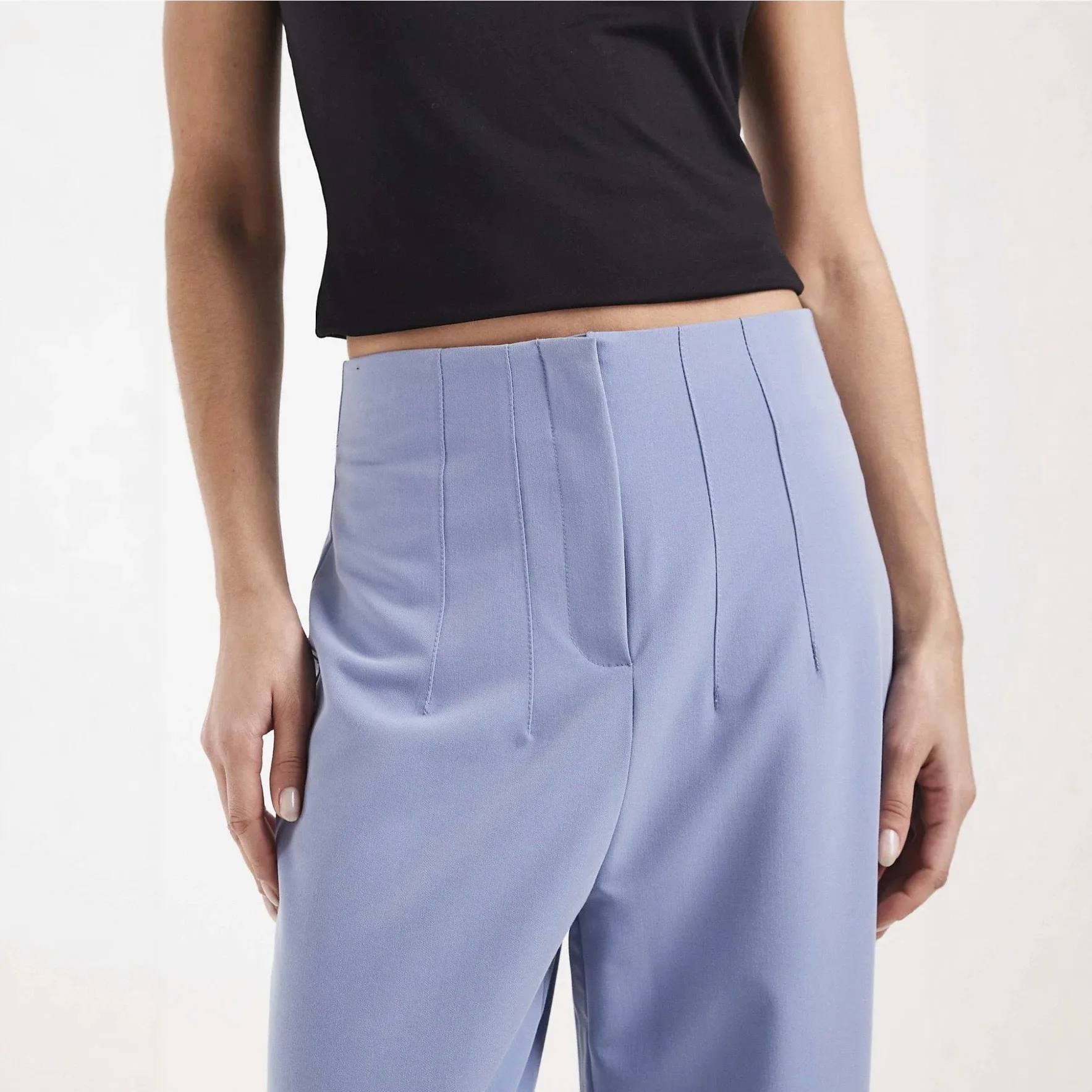 Casual High Waist Pants with Relaxed Fit Slight Stretch Pleated Women Pants Spring Autumn Commuter Chic Long Nine Inch Slim Fit