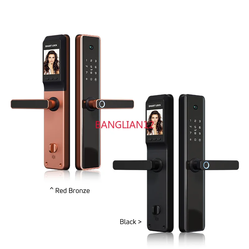 Multifunctional graffiti Wifi fingerprint lock Metal anti-theft cat eye intercom lock