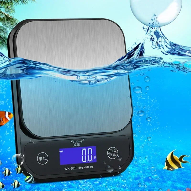 Digital Kitchen Scale USB Charging Waterproof Stainless Steel with LCD Display Food Scale Weight Grams and oz for Cooking Baking