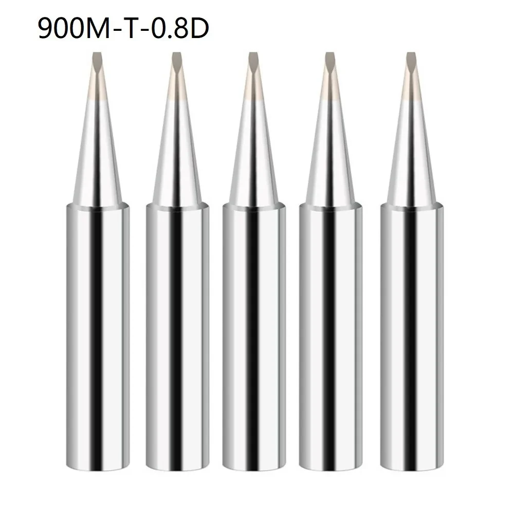 5pcs 900M-T Soldering Iron Tips 0.8D/1.6D/2.4D/3.2D1C/2C/3C/4C/B/I/SK/K/IS Lead-Free Welding Tips Head Alloy Soldering Tools