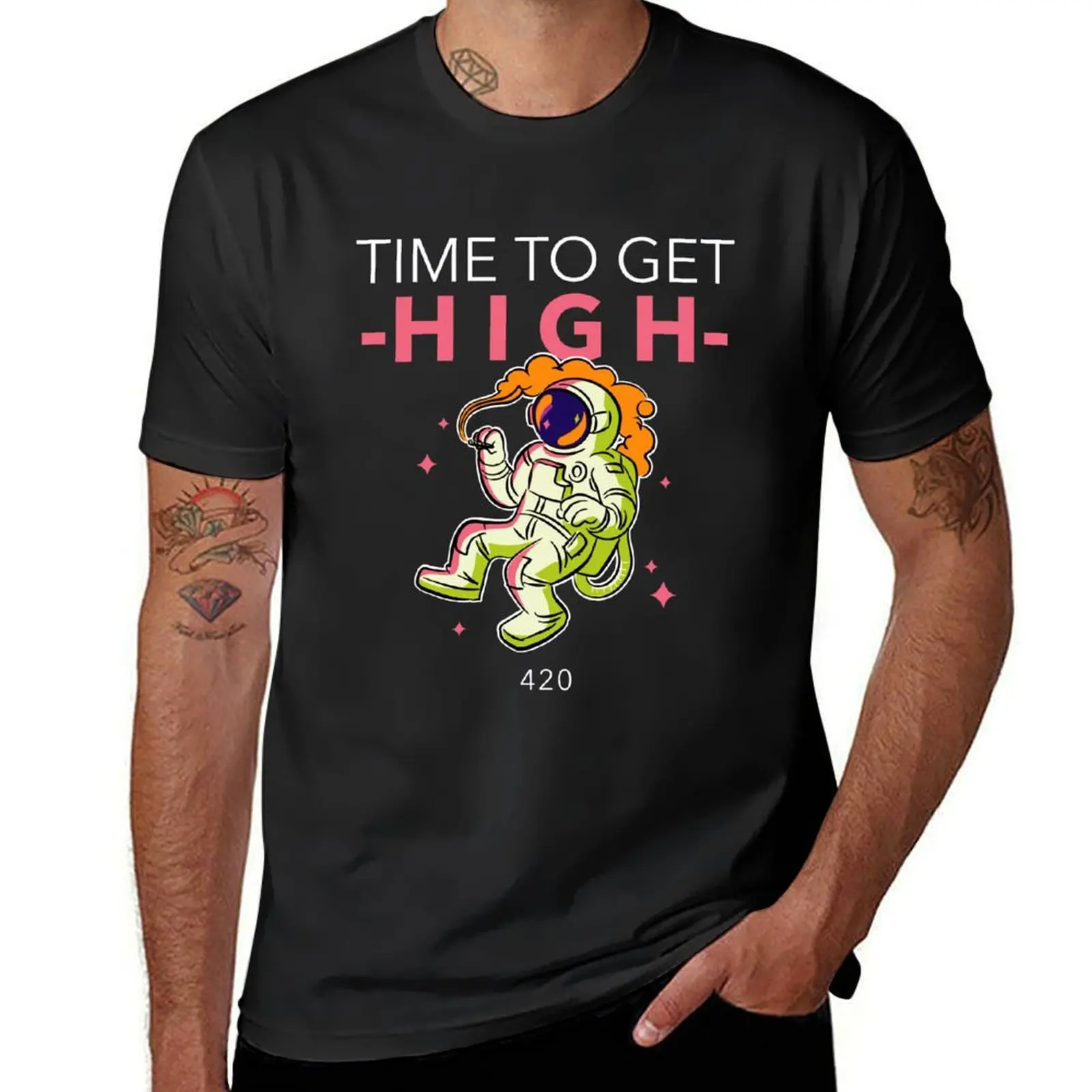 

Time to get high T-Shirt Aesthetic clothing summer top sweat anime clothes men t shirt