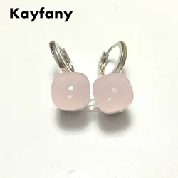 Candy Earrings For Women 28 Colors Crystal Earrings Silver Plated Sweet Candy Style Earrings Fashion Jewelry