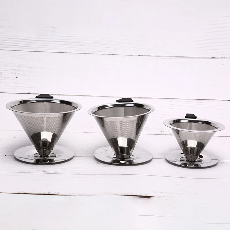 Hot Sale 1PC Stainless Steel Reusable Coffee Filter Holder Pour Over Mesh Strainer Tea Dripper Cup Brewer Barista Tool Gadgets