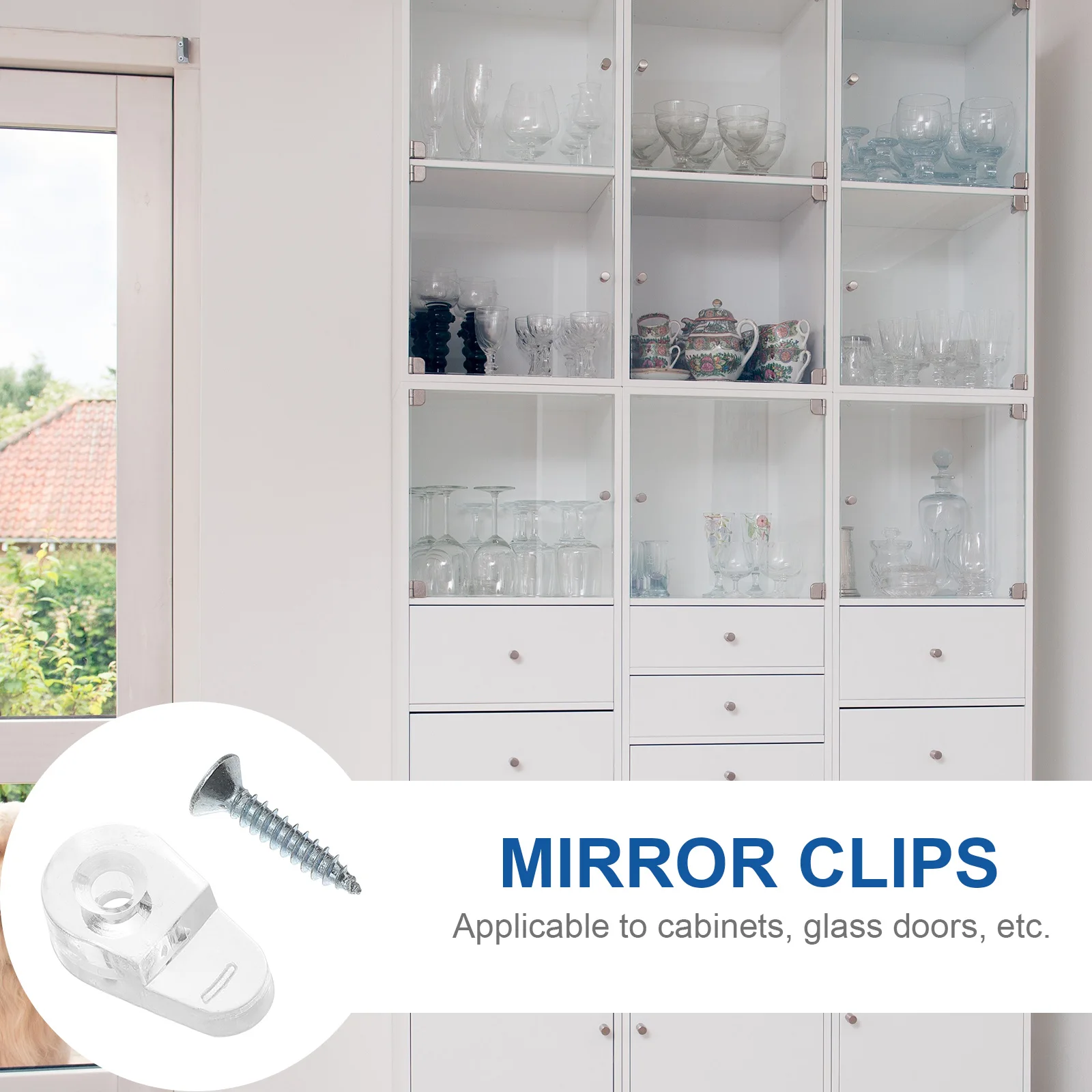 

20pcs Glass Bracket Mirror Holder Clips Durable Tightening Screw Cabinet Door Retainer Flush Holders Glass Panels Acrylic Wood