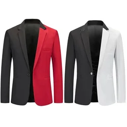 Jaqueta masculina dos Estados Unidos e da Europa, terno grande, casaco casual, blazer masculino, na moda