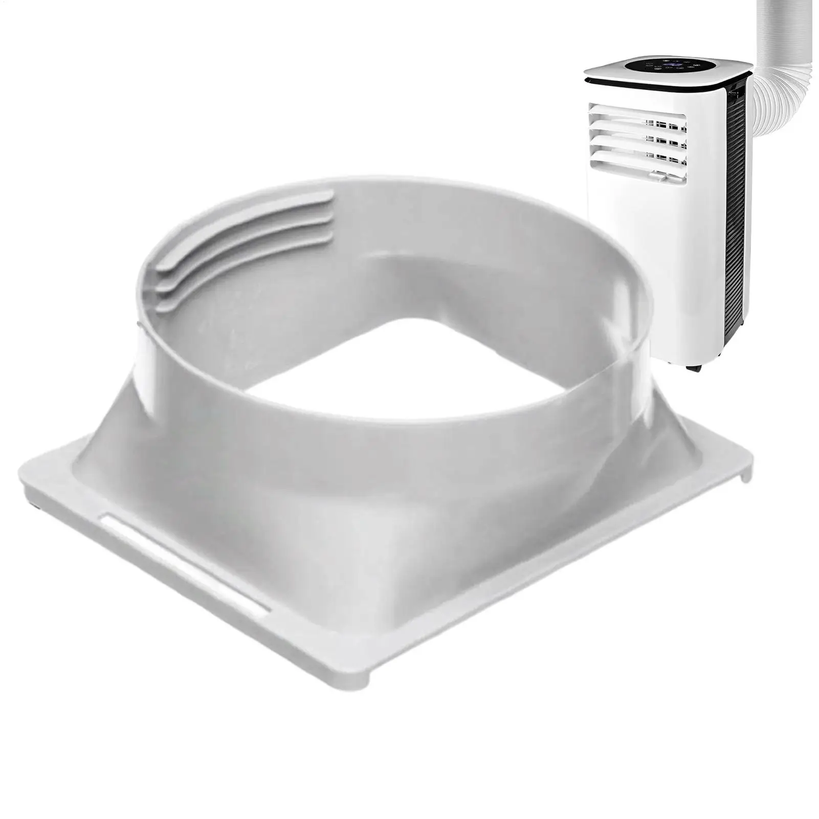 150mm Square Connector Fit AC Exhaust Hose Coupler Air Outlet Connector for 5.9 Inch Tube Apartment Small Space Home Rental
