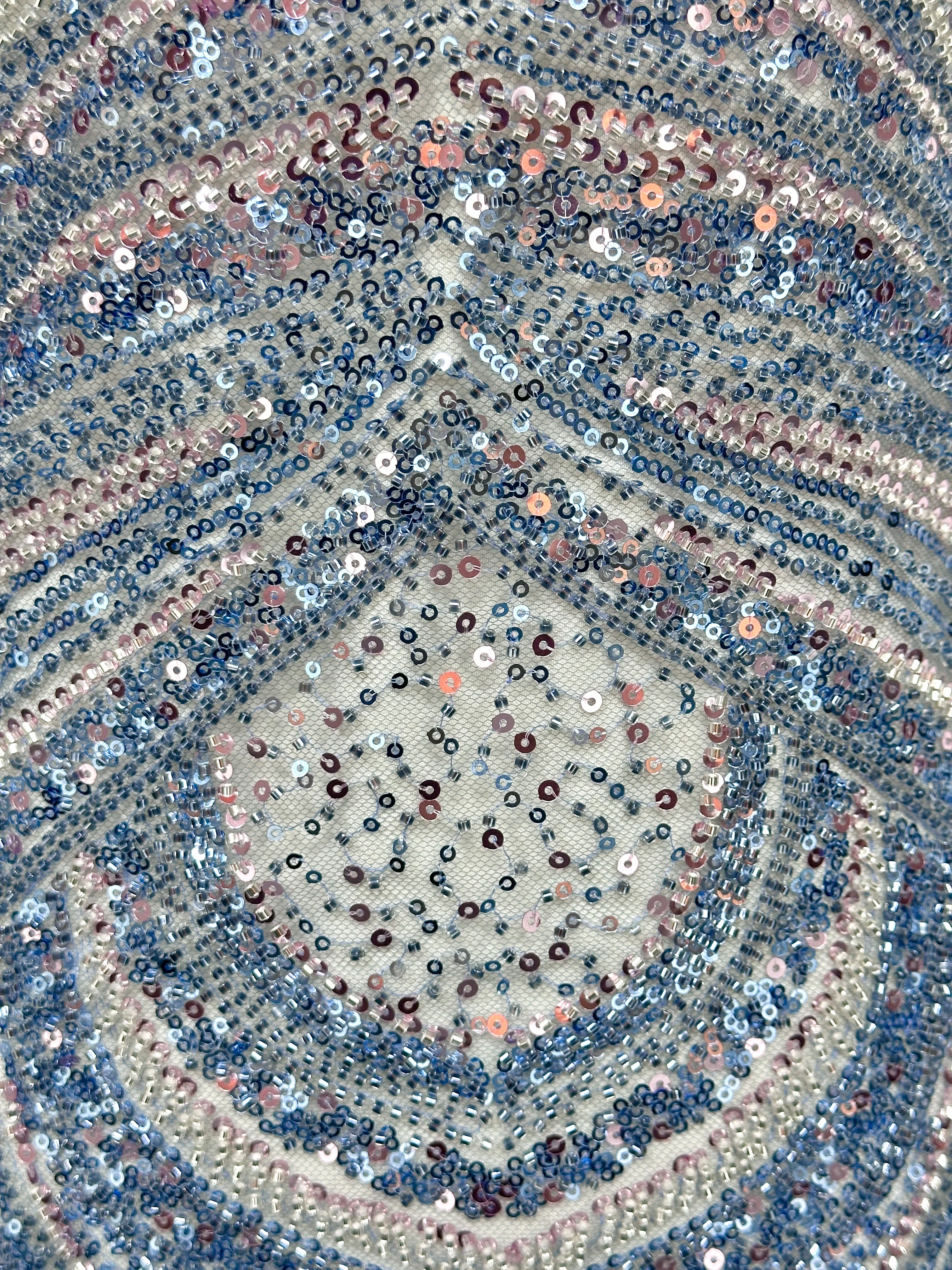 Elegant Blue African French Lace Fabric Tulle Beads Mesh Sequins Wedding Party Sewing European Embroidery 2026
