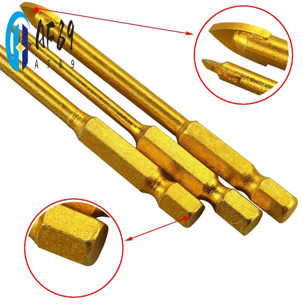 

AF89-9 Pcs. Tile Drill Drill Set Of Glass Drill Bits Set Hexagon Tile Drill Set Glass Tile Drilling Tool For Mirrors / G