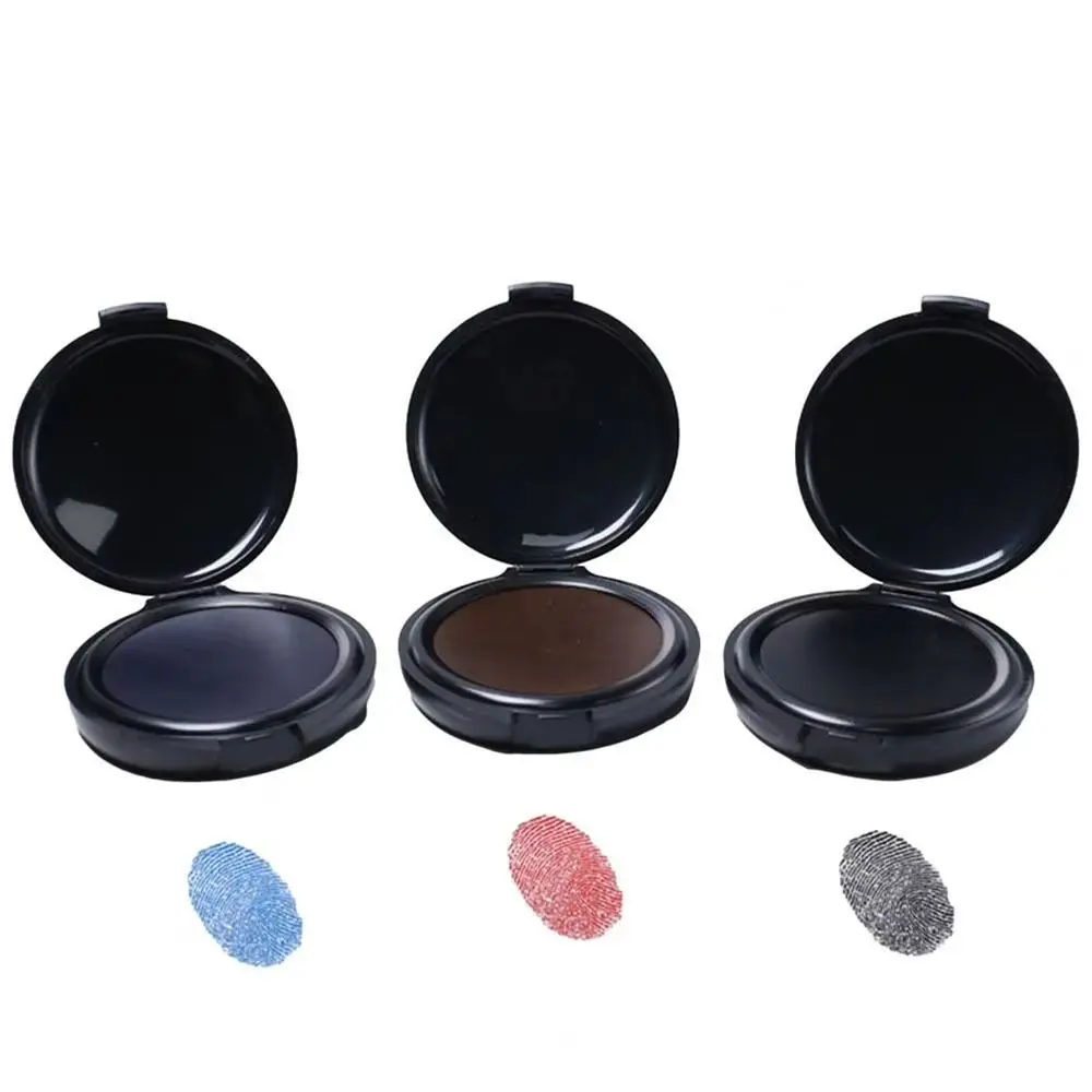 1Pcs 5.8cm Stamp Pad Mini Portable Fingerprint Ink Pad Waterproof Black/Red/Blue Thumbprint Ink Pad Identification Security