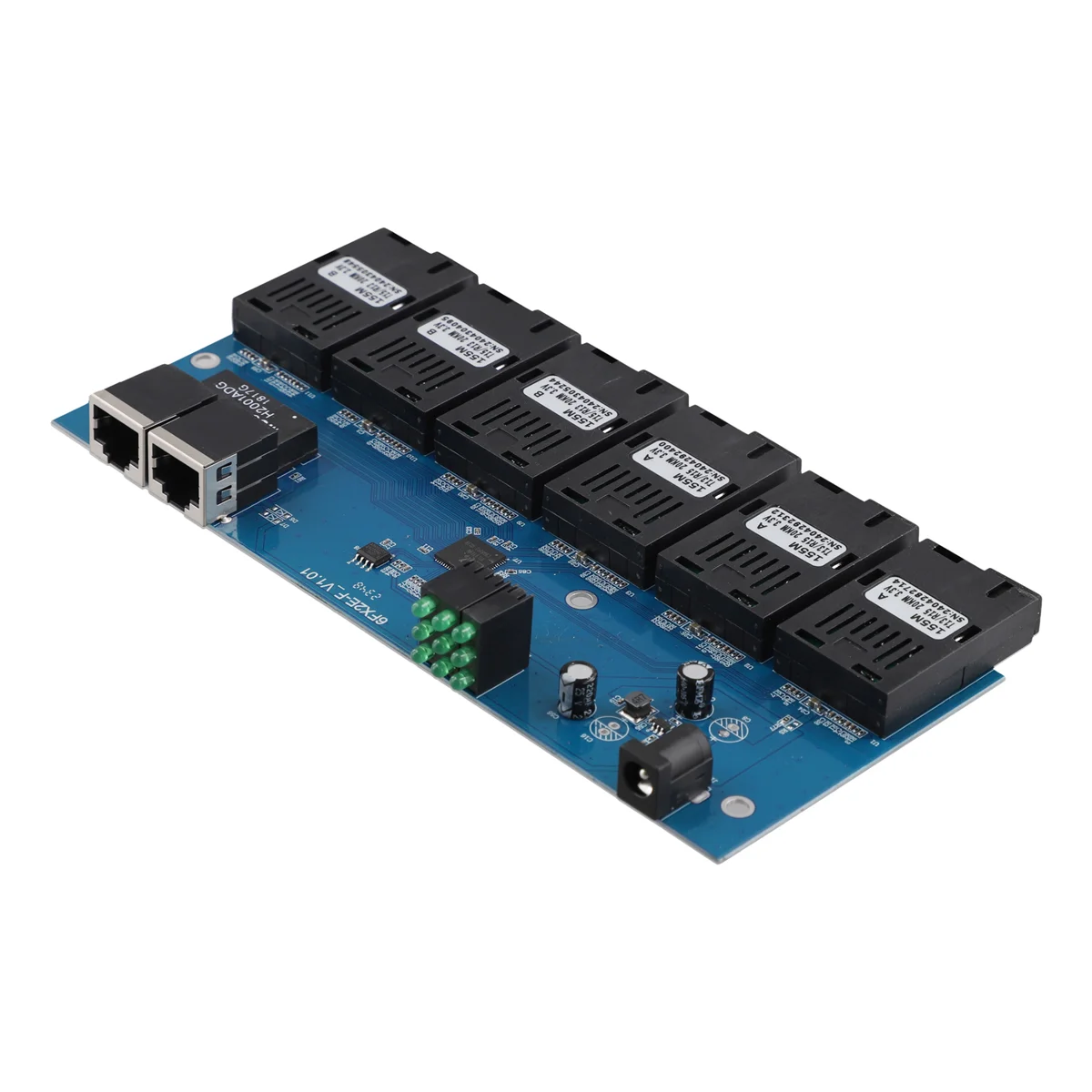 

Оптоволоконный медиаконвертер платы PCBA 100 м, 2 оптоволоконных разъема RJ45 на 6 портов SC, 3A + 3B, коммутатор Ethernet 20 км