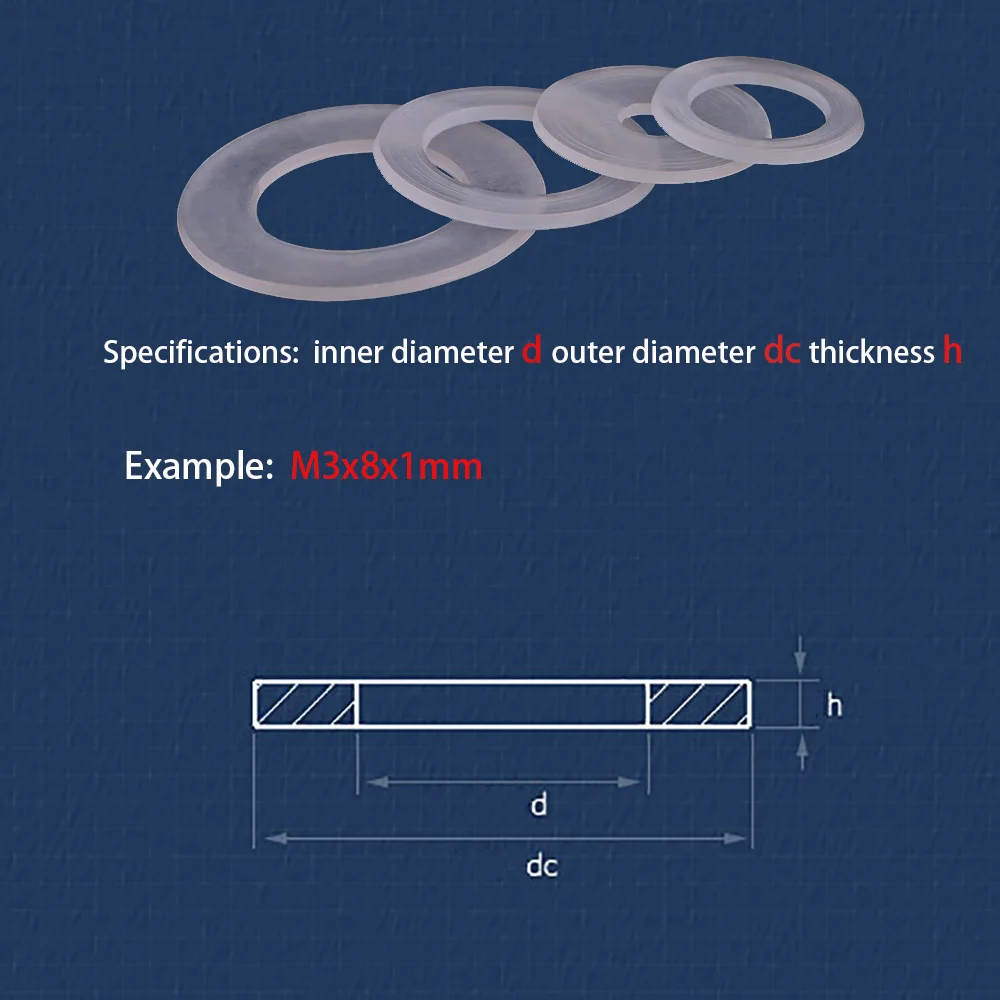 Clear Nylon PE Flat Shim Transparent Plastic Insulating Gasket Ring M3 to M20 Electrical Shockproof Isolation Washer Seal Pad