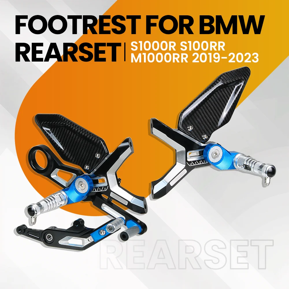 Motorcycle Footrest Carbon Fiber Adjustable Rear Sets Foot Pegs Rearset Footpeg For BMW S1000R S1000RR M1000RR 2019-2023