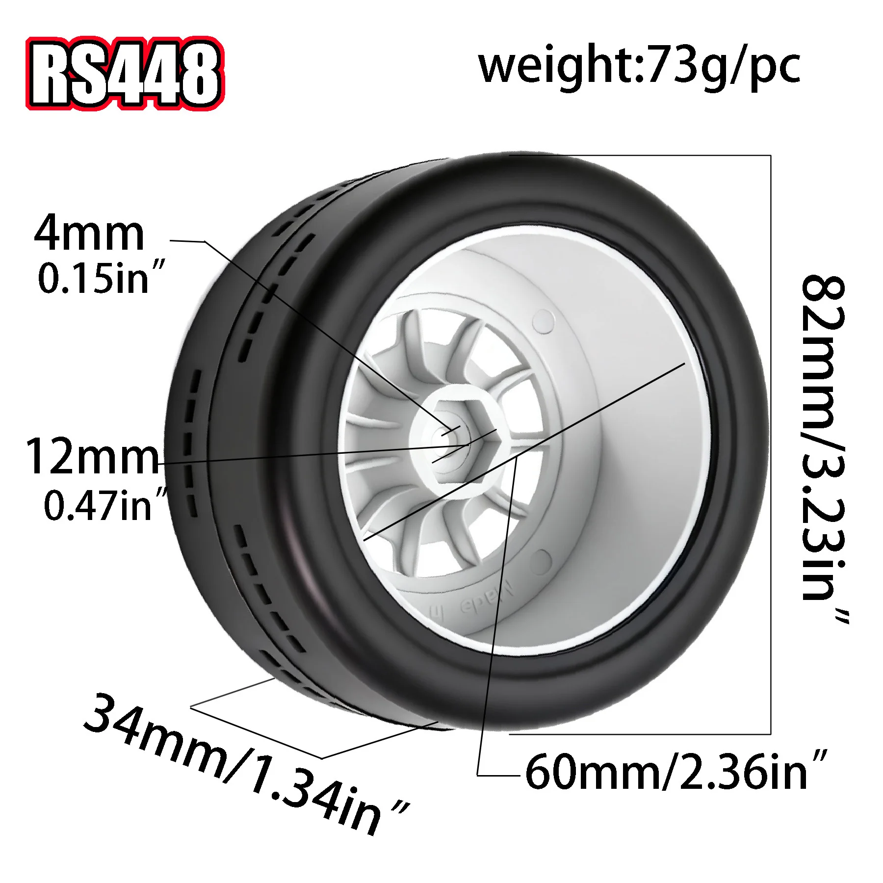 RED SPIDER 4Pcs Remote Control RC Tire for 1/8/9hpi Rally WR8 Ford CNE Beijing Business DRX Carisma Rally General Motors