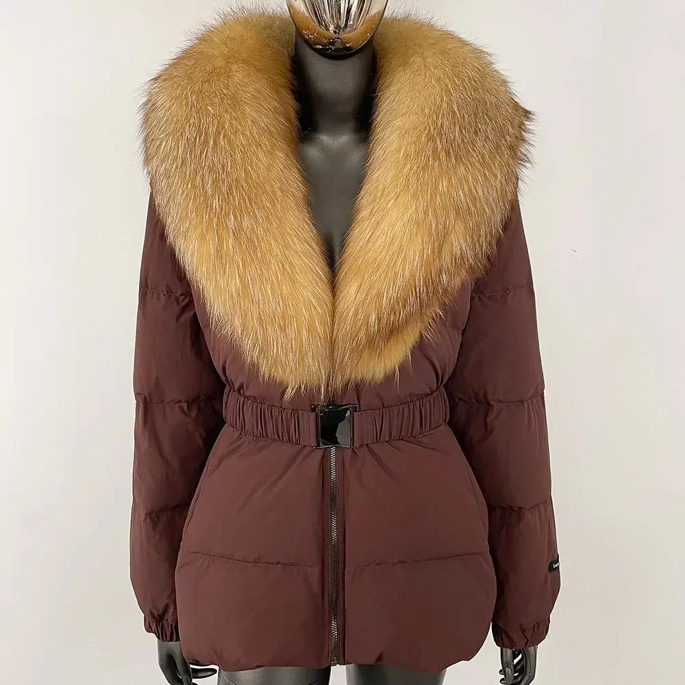 Chaud naturel col de fourrure de renard véritable manteau de fourrure épais femmes vêtements d'extérieur décontracté canard doudoune 2025 nouvelle mode d'hiver doudoune