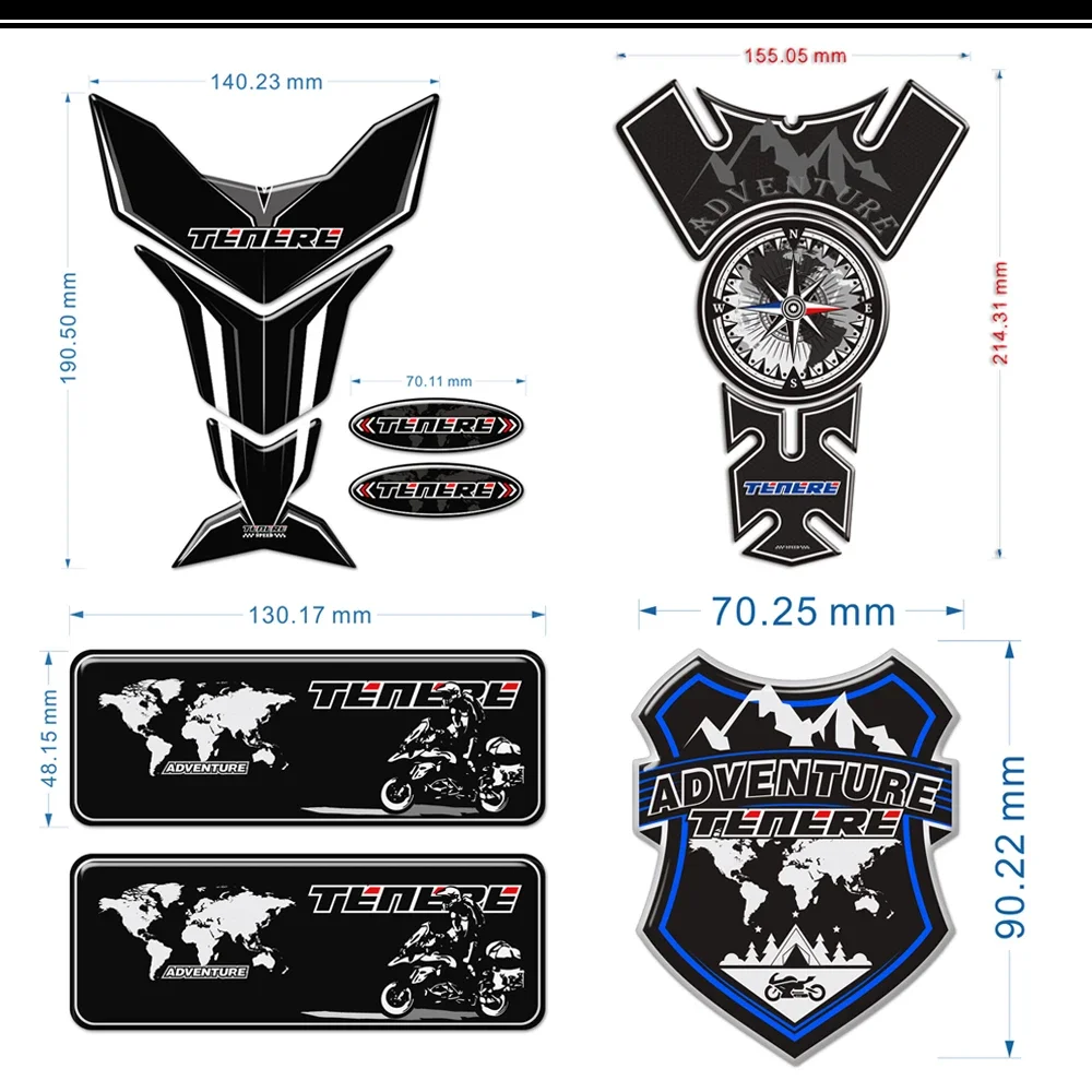 

Stickers Tank Pad For YAMAHA 1200 TENERE 700 1200XT 1200Z Protector 3D ADVENTURE TOURING SUPER Decal Fuel Gas Anti Slip