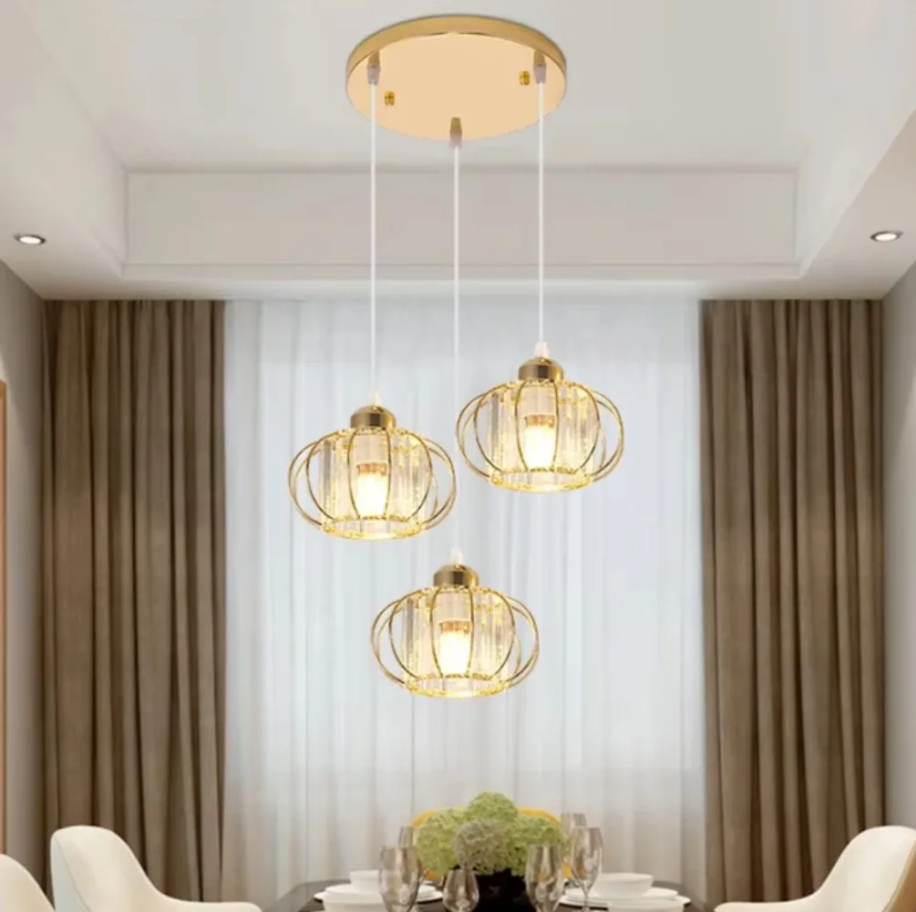 Modern Minimalist Crystal Pendant Lights Hallway LED Lightning Ceiling Lamp Restaurant Chandelier Hanging Fixtures Indoor Decor