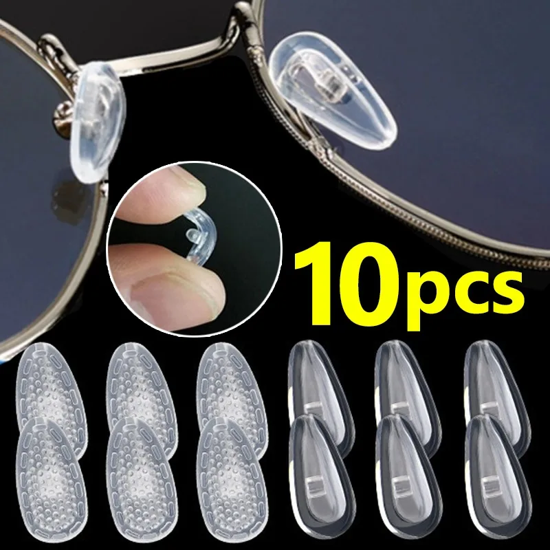 10 pieces 5 pairs of glasses nose pads, upgraded soft silicone airbag glasses nose pads gas oval silicone nose