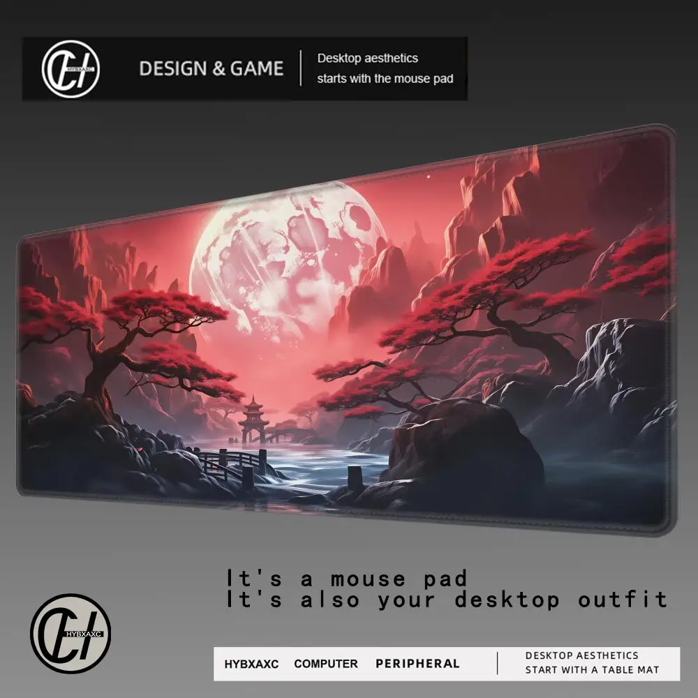 HYBXAXC Sakura Scenery Mouse Pad Large Anti-Slip Rubber Gaming MousePad Durable Thick Seam Edge Suitable for Gaming Desk Mats