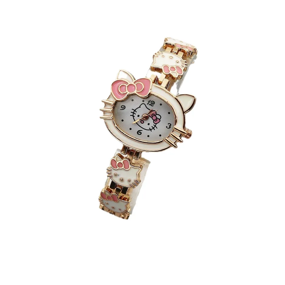 Kinder Cartoon Hello Kitty Quarzuhr mit Diamant Set Quarzuhr Kinderuhr Kreative Uhr Geschenk