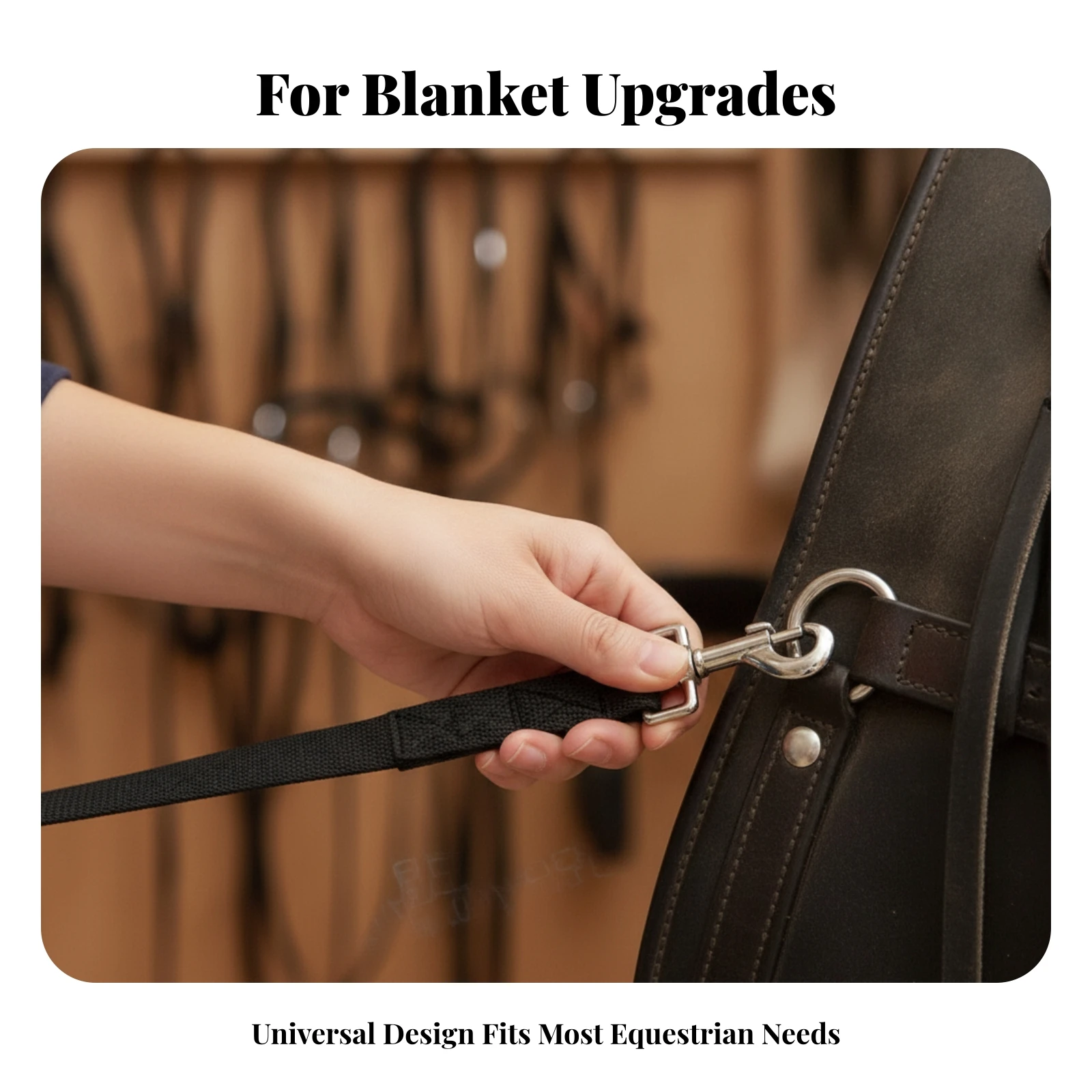 Horse Blanket Strap with Swivel Snap Hooks Replaceable Horse Blanket Replacement Strap Heavy-Duty Long-Lasting for Equestrians