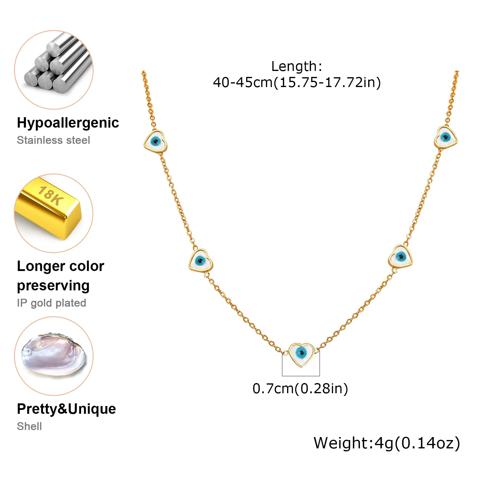 Evil Eye Choker Necklace, Charms Blue Eye Protection Necklace for Women, Lucky Jewelry Gift - Image 4