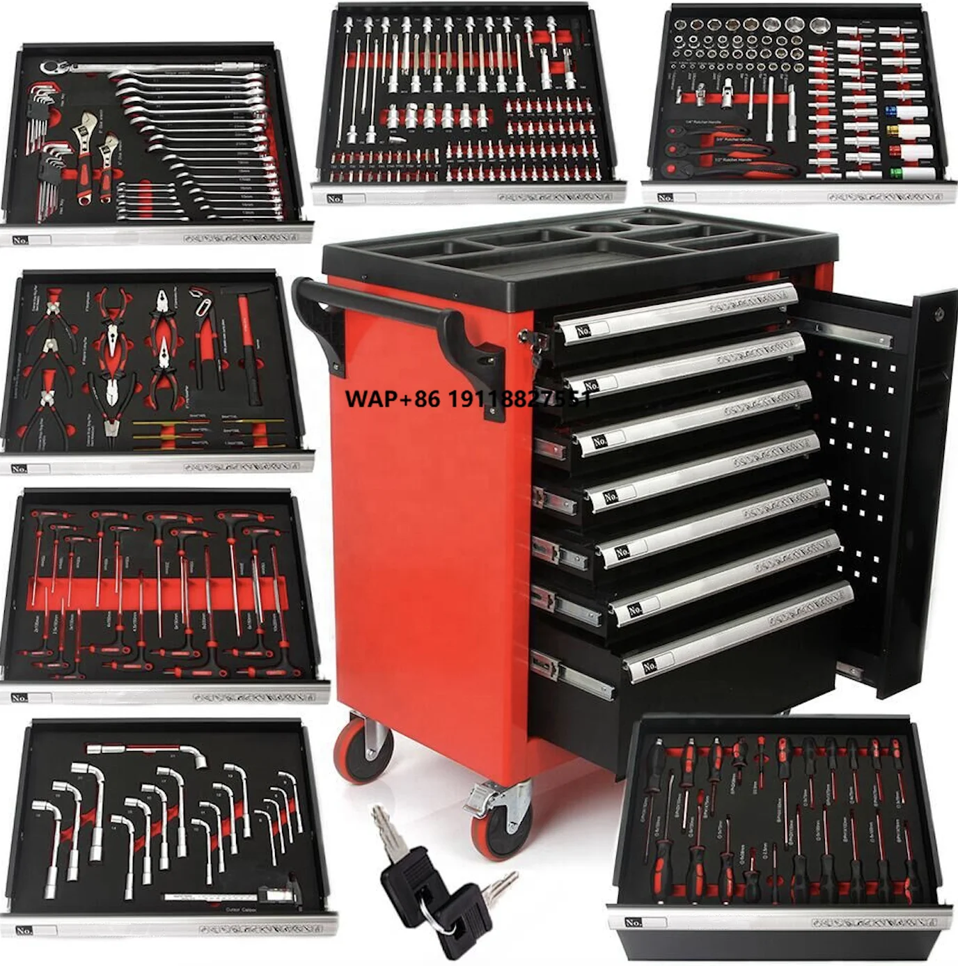 270pc Car Repair Cabinet Tool Set with Trolley case