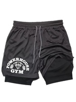 Quick-drying Sports Shorts Men's 2-in-1 Fitness Pants Running Exercise Shorts Sportswear with Mobile Phone Pocket Men's Clothing